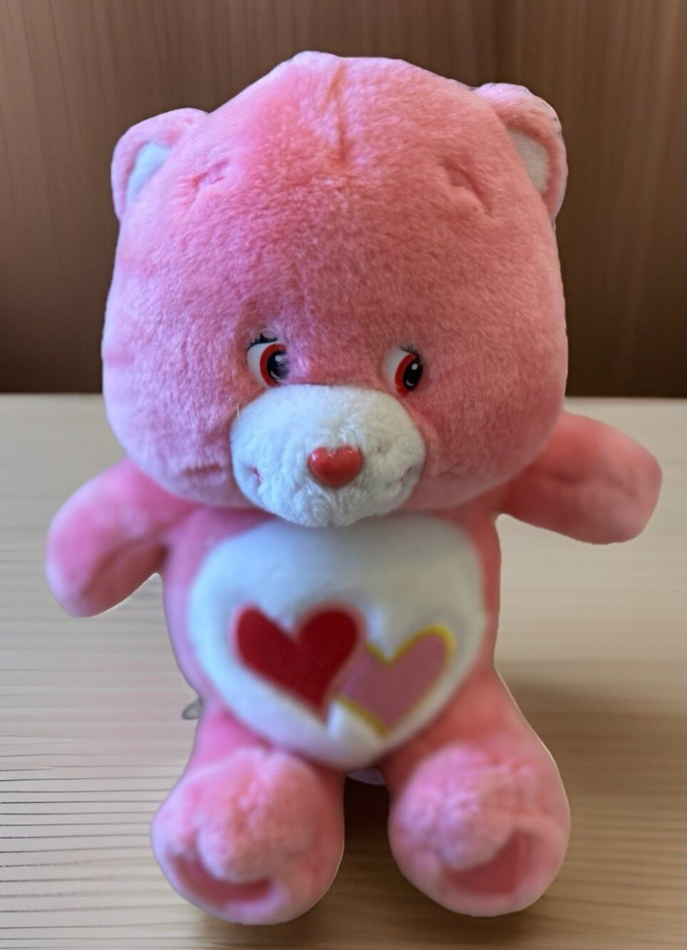 VTG Care Bears Love-A-Lot Bear 13" Plush Pink Toy Talk Sing Motion 2003 WORKS!!!